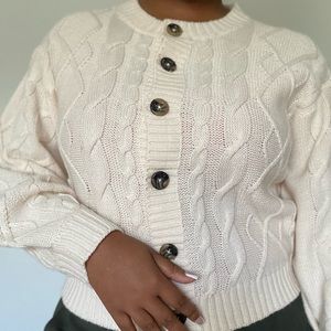 Cream Cable Crop Jumper